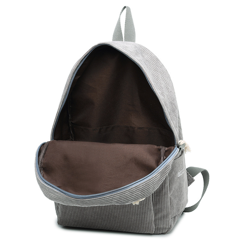 Corduroy backpack, 20–35 L, large capacity