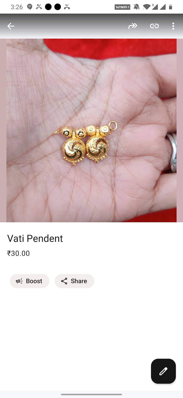 two wati gol platede pedent bbb