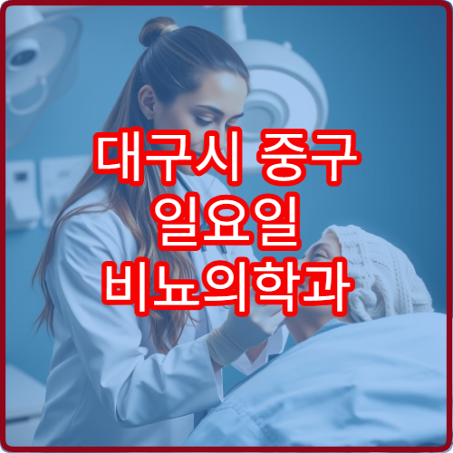 대구시 중구 일요일 비뇨의학과 진료 가능한 병원 정보를 담은 상세 리스트