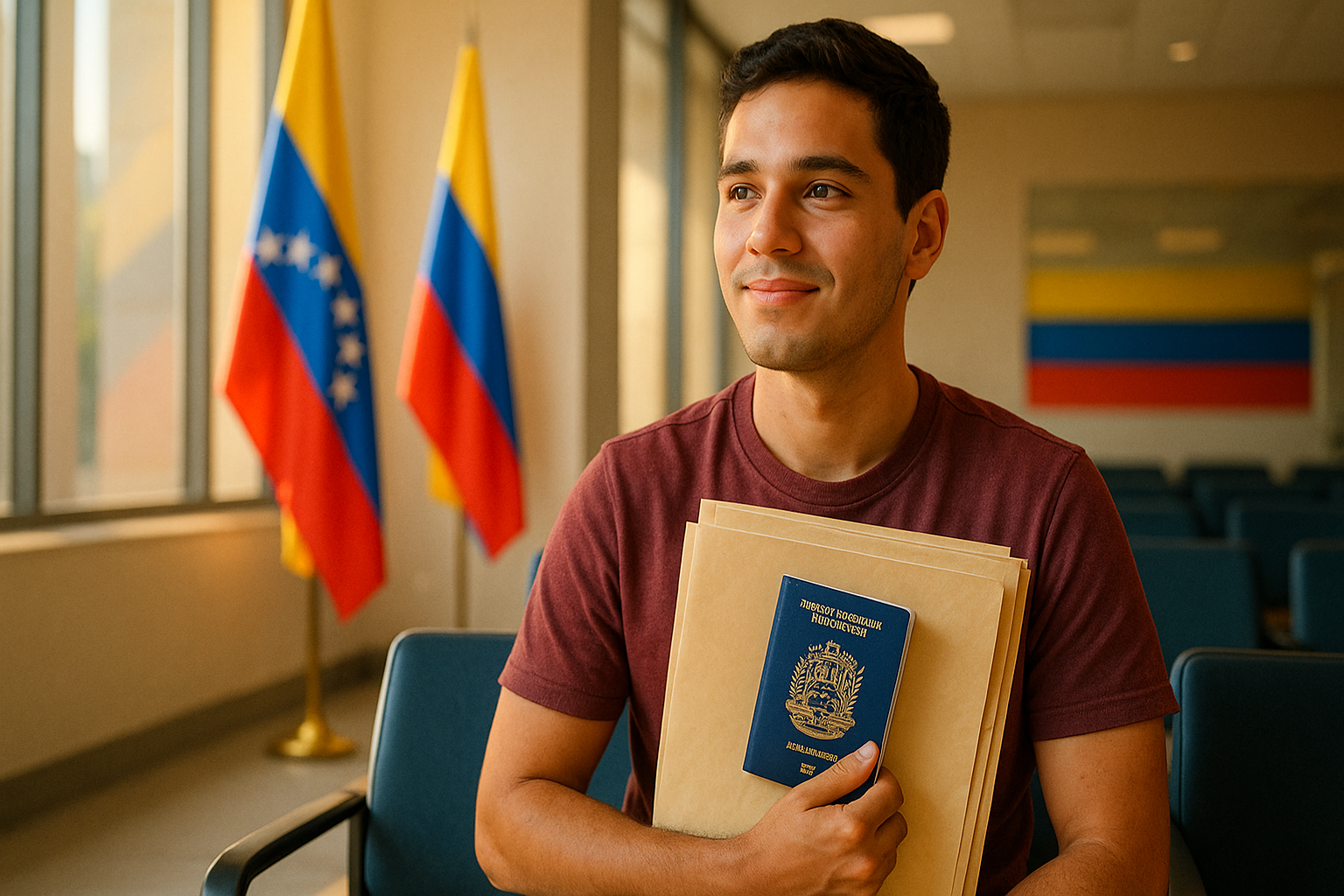 Venezolano en consulado con documentos, cita y requisitos para renovar pasaporte venezolano en el exterior