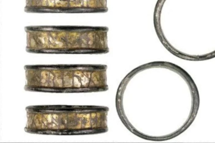 Phát hiện chiếc nhẫn cổ 1.000 năm mạ vàng khắc chữ quý hiếm - Báo Tri thức &amp; Cuộc sống