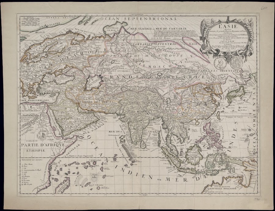 1704_L'Asie : divisee entoutes ses grandes regions royaumes et etats subdivisez en leurs principaux gouvernemens sur les memoires du Sr de Tillemont
