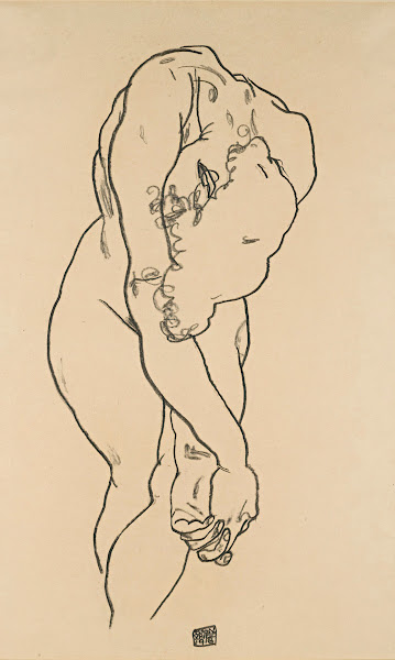 Bending Woman With Head Bowed And Crossed Hands 1918