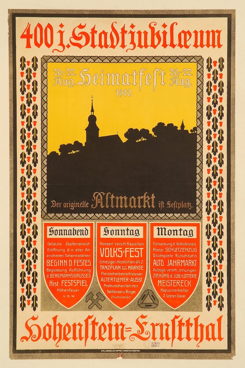 400 Jahre Stadtjubilæum 20 22 Aug 1910 Heimatfest Hohenstein Ernstthal 1910
