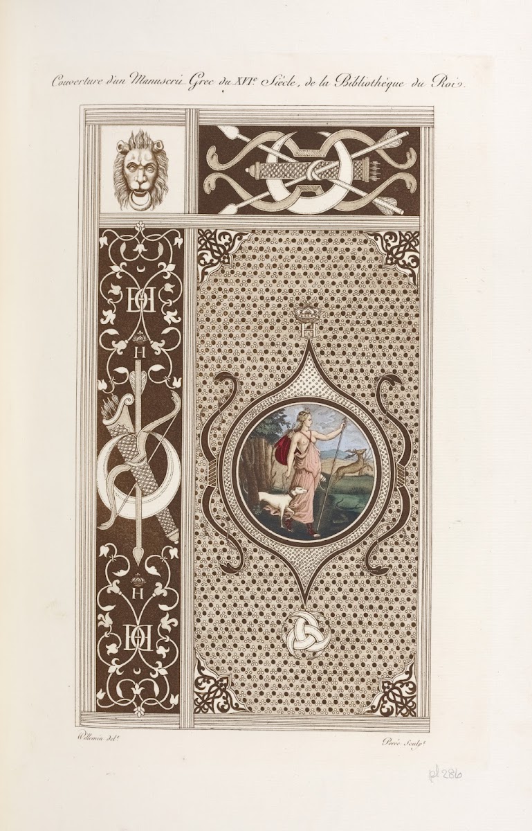 Couverture dun manuscrit grec du XVIe siècle de la bibliothèque du roi 1839