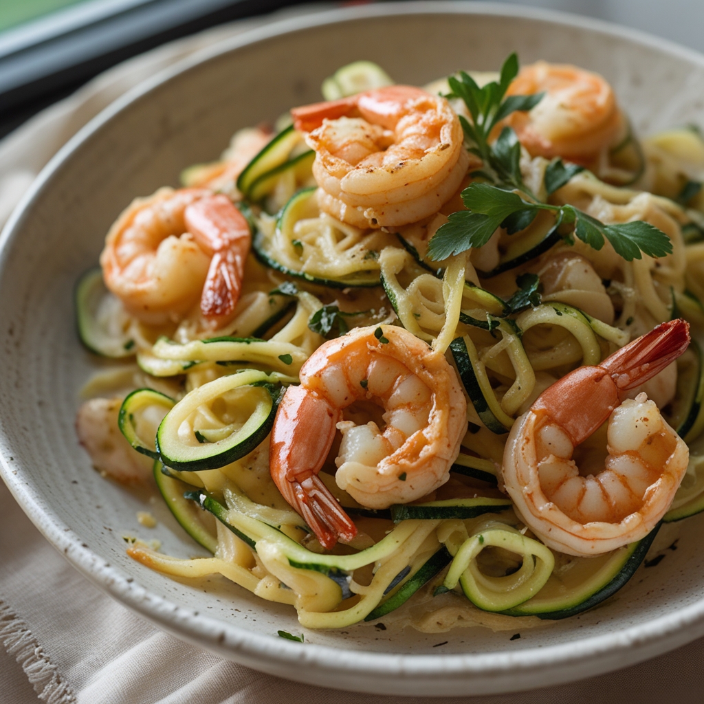 Garlic Butter Shrimp & Zucchini Noodles: Easy Homemade Low-Carb Dinner