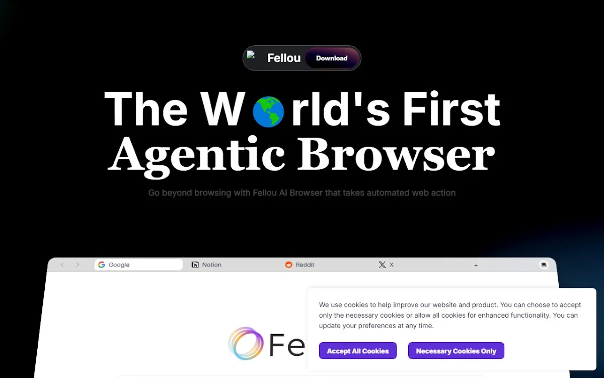 Captura de Fellou AI Browser