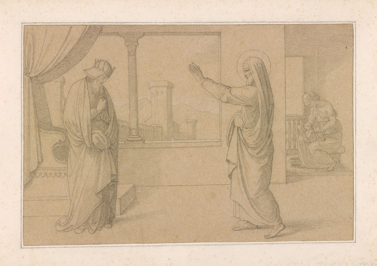 David before Nathan with Bathsheba and her Child in the Background