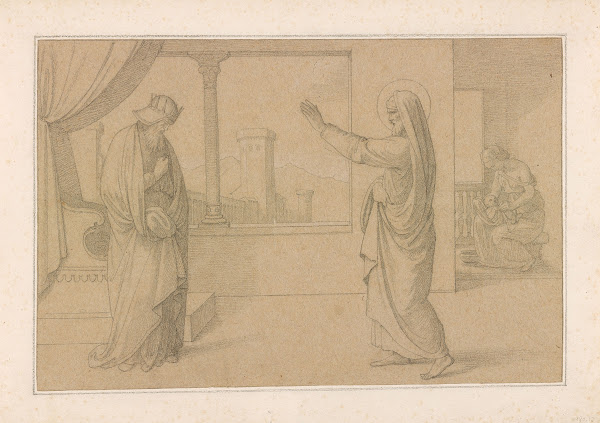 David before Nathan with Bathsheba and her Child in the Background