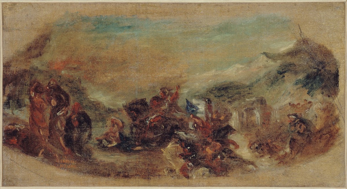 Attila suivi de ses hordes barbares foule aux pieds lItalie et les Arts 1844