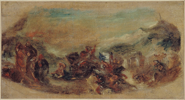Attila suivi de ses hordes barbares foule aux pieds lItalie et les Arts 1844