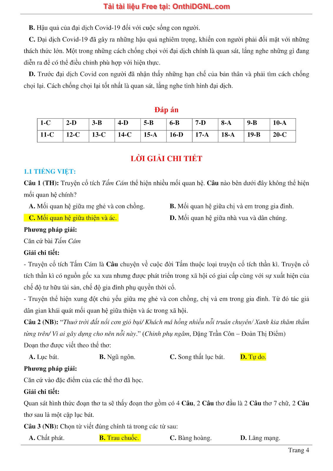 500 bài tập môn Ngữ Văn - Ôn thi ĐGNL ĐHQG TP HCM Phần 21