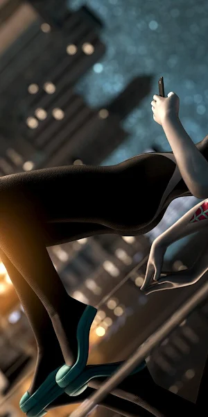 Ithius Eiros, Spider Gwen, City, Night, Comic Art Full HD Wallpaper Background