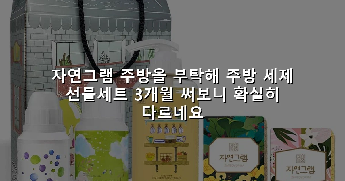 자연그램 주방을 부탁해 주방 세제 선물세트 3개월 써보니 확실히 다르네요