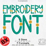 Stitch photo 6 of the Embroidery Font Daisy Flower Satin Stitch Alphabet embroidery design