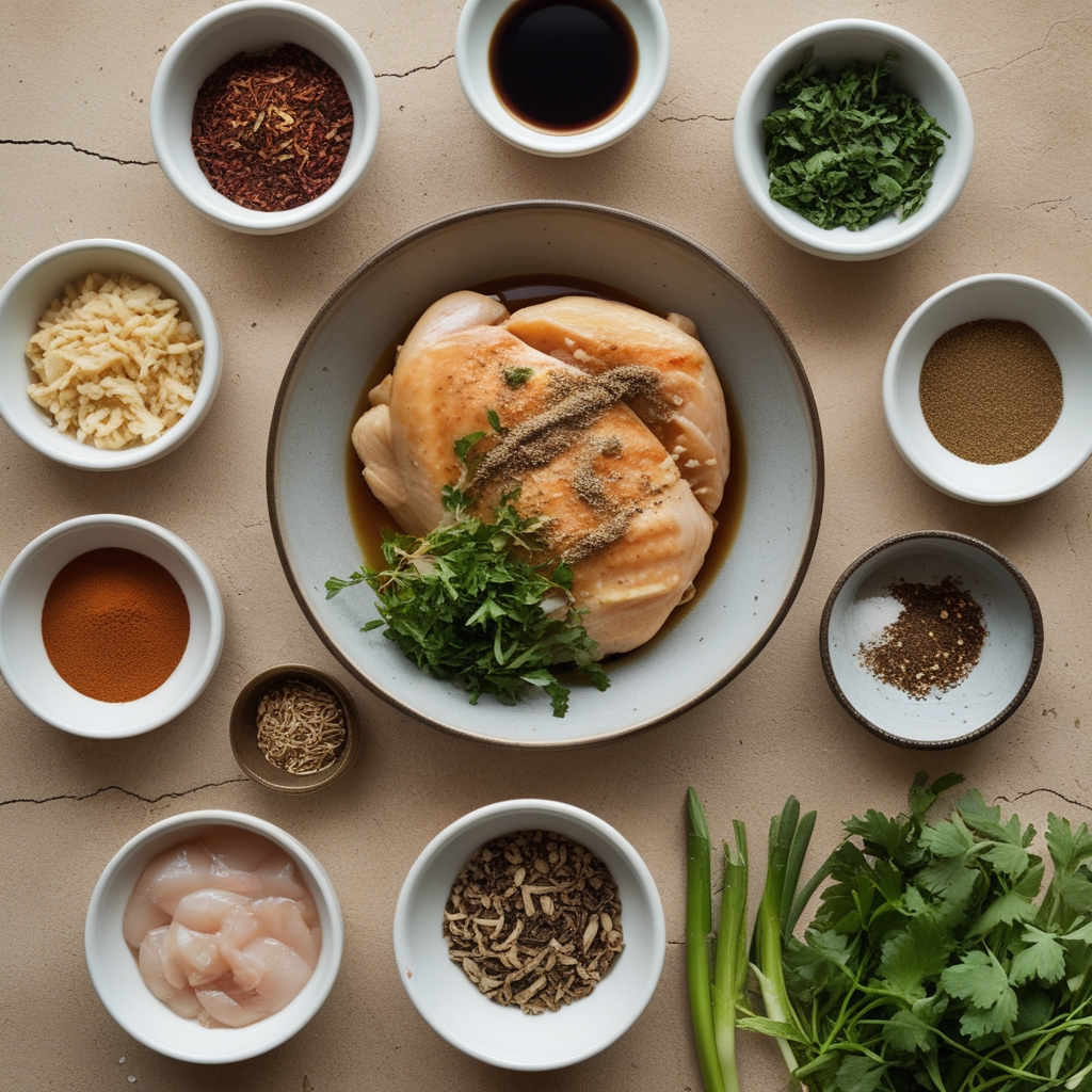 Ingredients for Soy Sauce Chicken (Juicy & Flavorful) - Easy Homemade Dinner Recipe