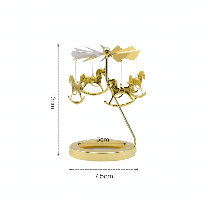 Rotating candle holder made of iron, 7.5 cm