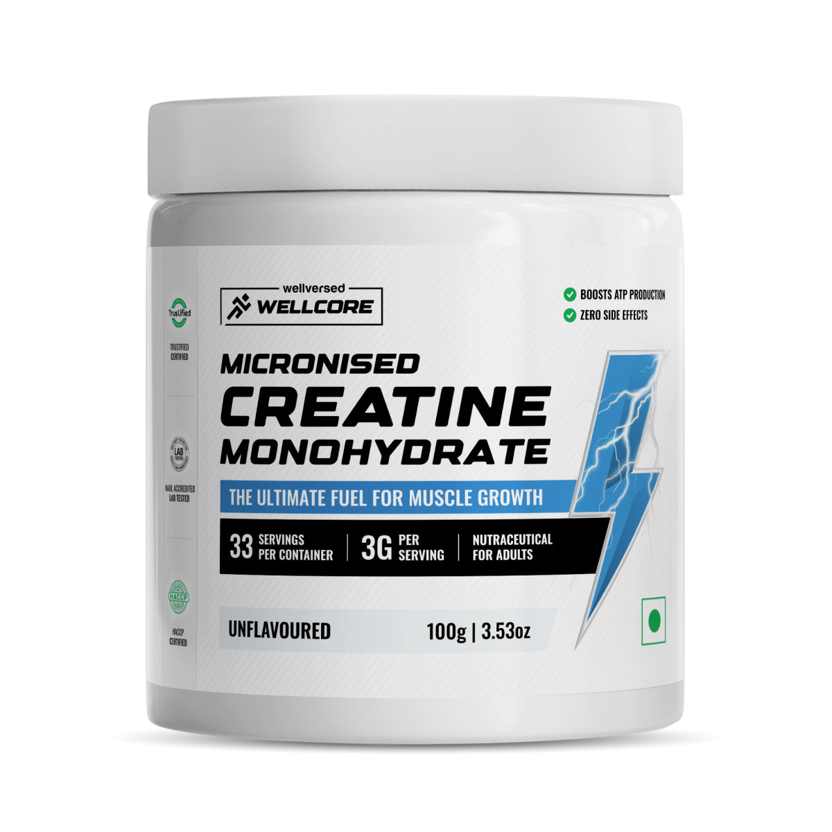Wellcore Micronised Creatine Monohydrate — Unflavoured, 100g