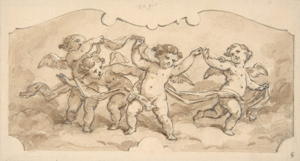 Putti at play 19th Century