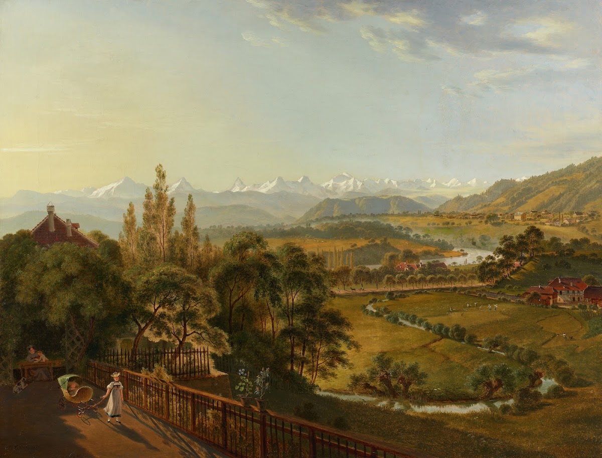 Blick von der Kleinen Schanze gegen die Alpen 1915 1945