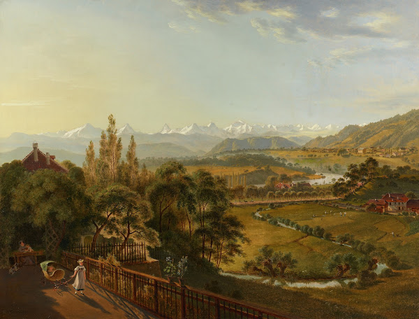 Blick von der Kleinen Schanze gegen die Alpen 1915 1945