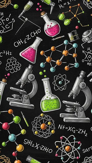 Doodle Pattern of Science and Chemistry Elements