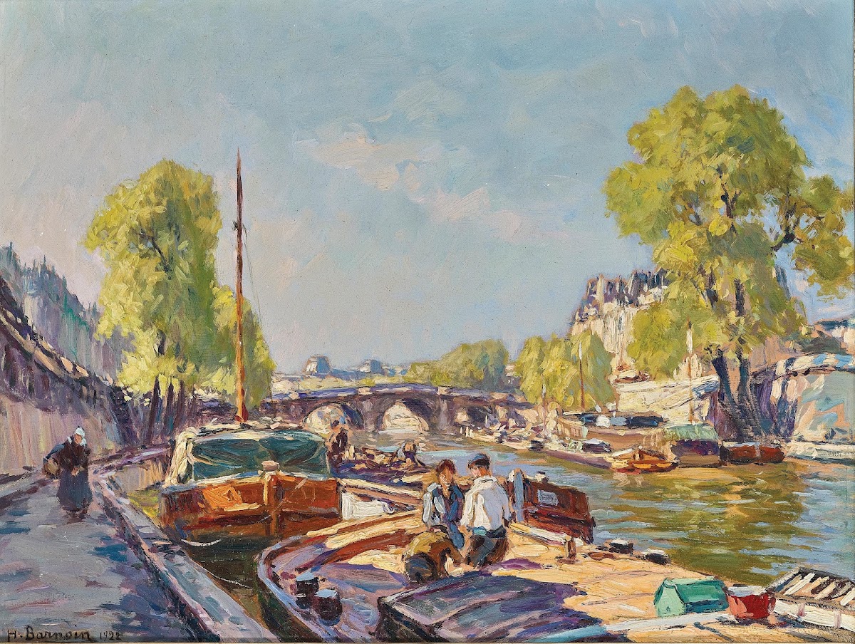 Paris a View of Pont New 1922