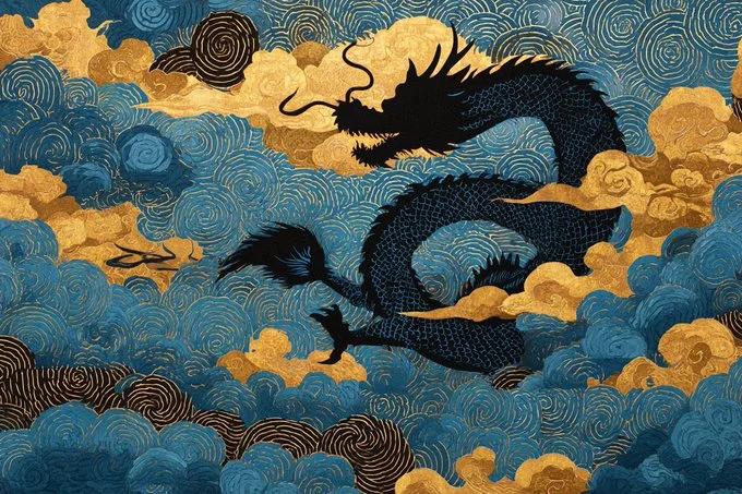 Teatro de sombras japonés Ukiyo-e con elegantes siluetas e inspiración en las tradicionales xilografías.