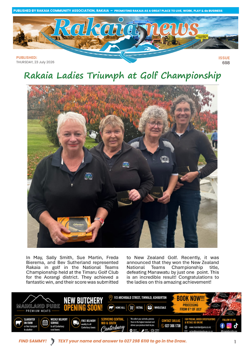 Rakaia News issue 698 cover