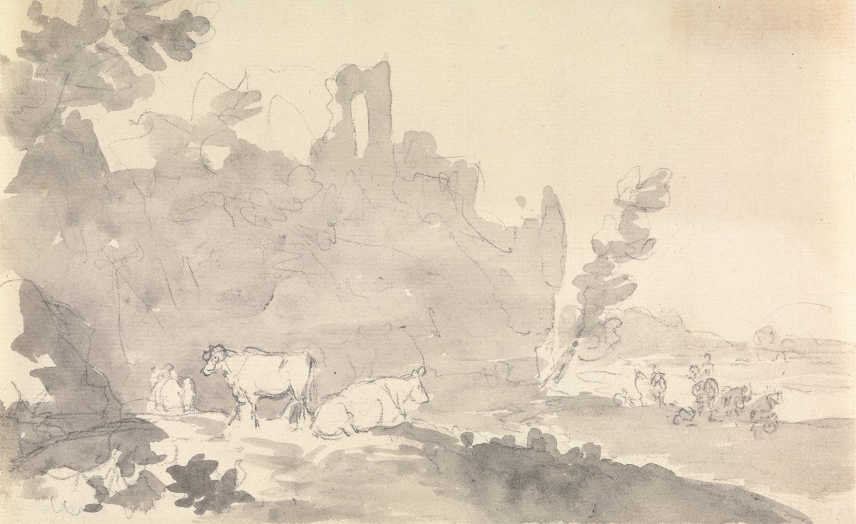 Landscape with Cows in Foreground