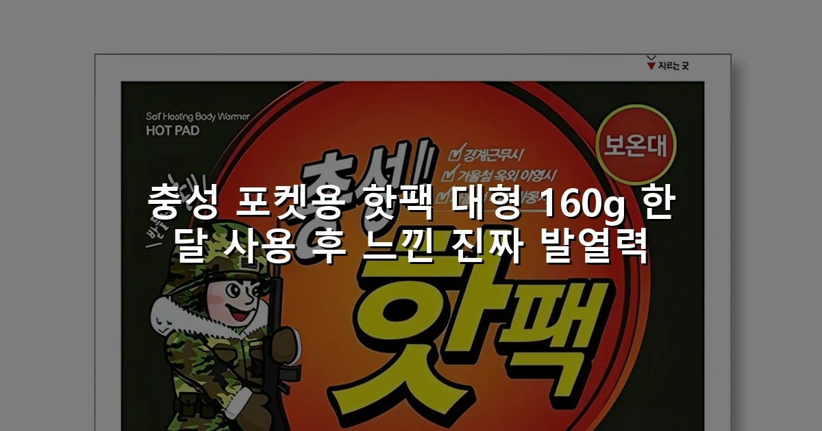 충성 포켓용 핫팩 대형 160g 한 달 사용 후 느낀 진짜 발열력