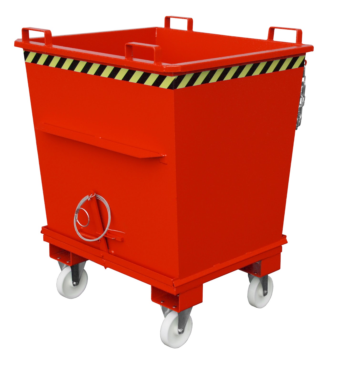 Bodemklepcontainer BKB 1000, gelakt, Vuurrood