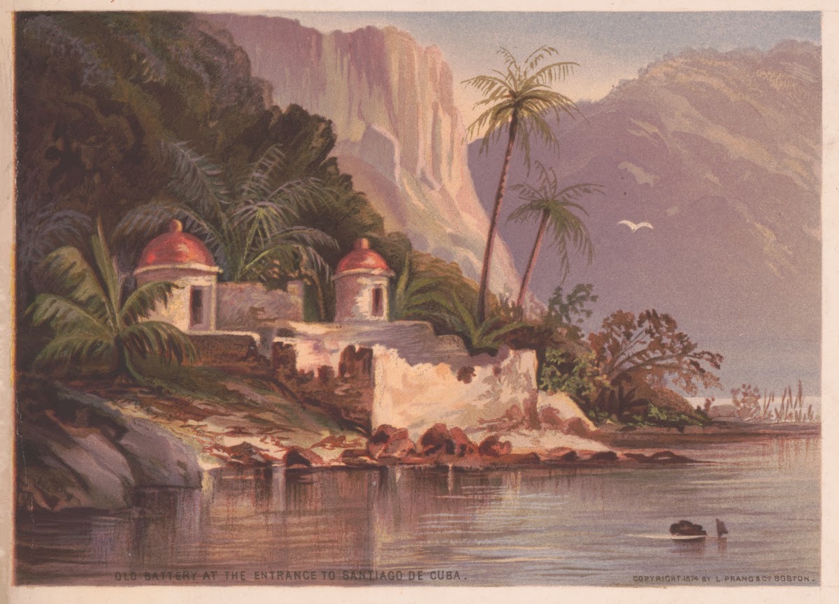Old battery at the entrance to Santiago de Cuba 1874