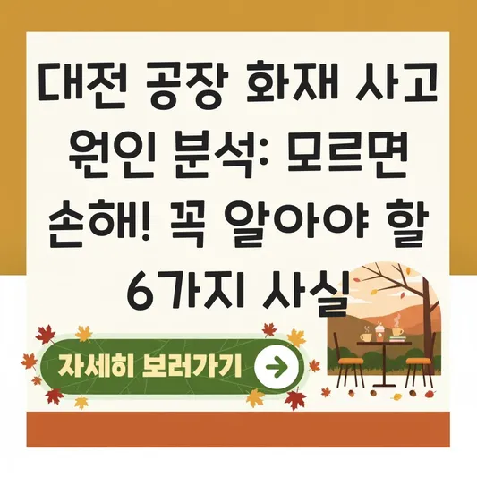 대전 공장 화재 사고 원인 분석
