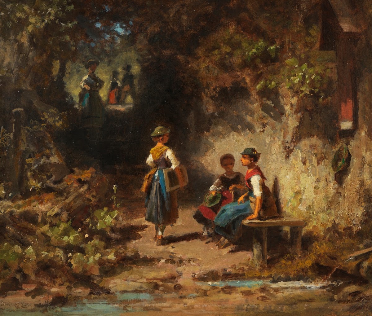 Schulmädchen im Walde 1874