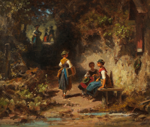 Schulmädchen im Walde 1874