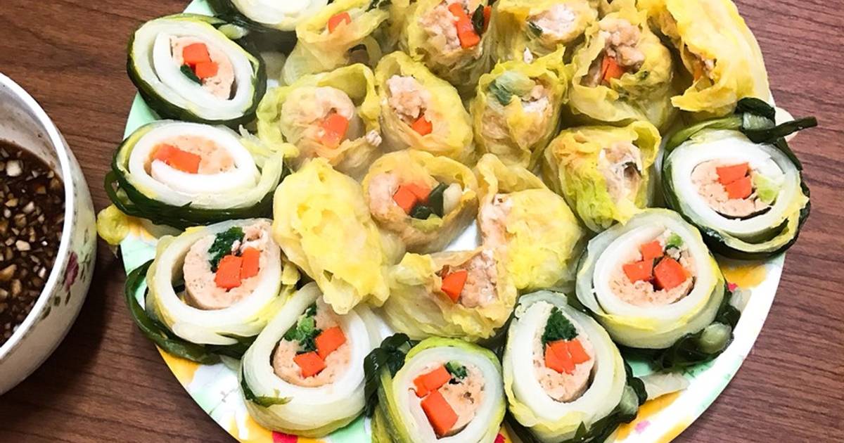 Thịt băm, rau củ cuộn cải thảo 💁🏻‍♀️💁🏻‍♀️ Dành cho những bạn lười ăn rau nè