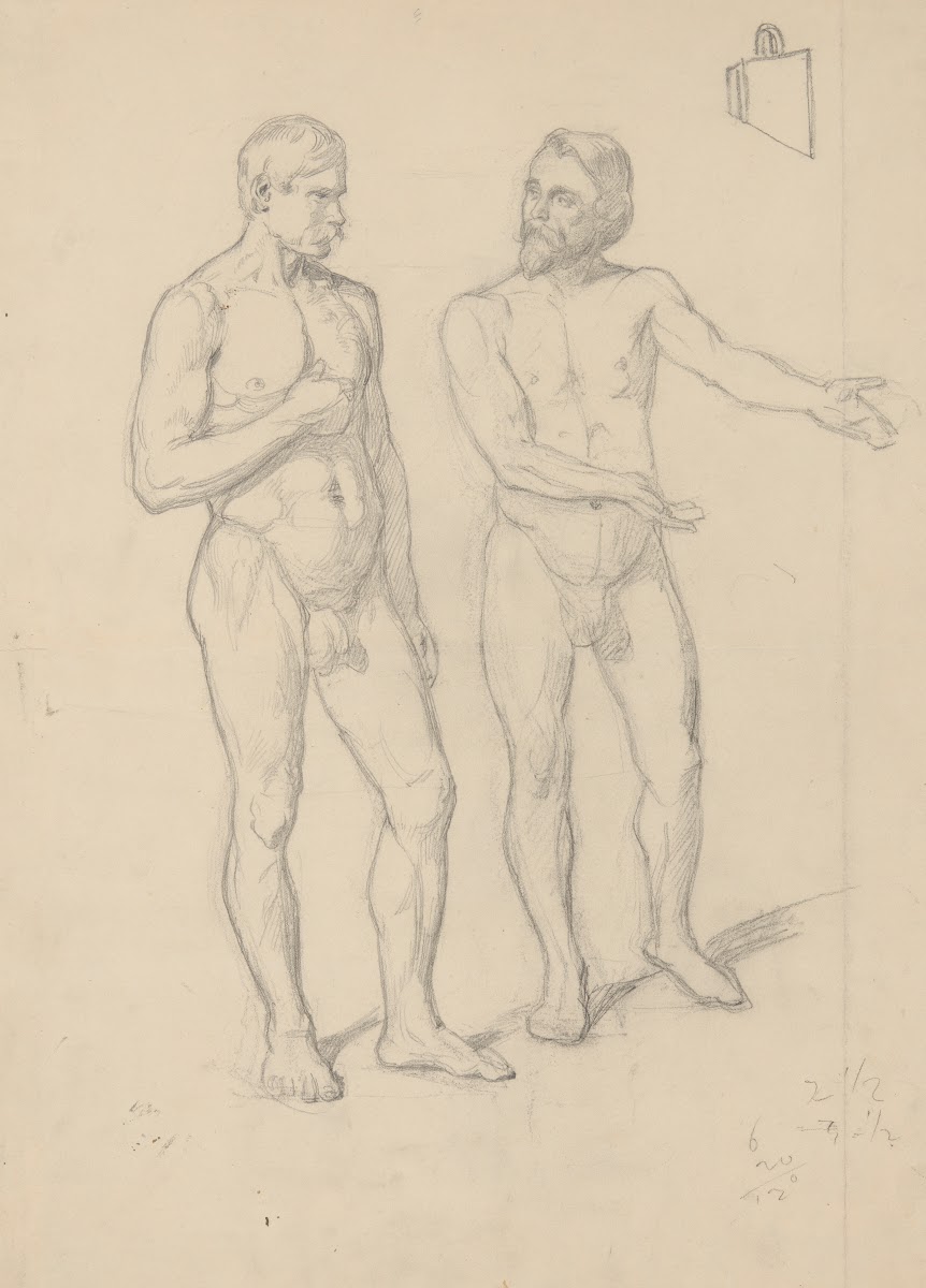 Nude sketches of the figure of King Sigismund I and Hetman Tarnowski in the pain