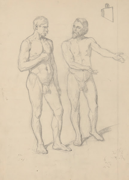 Nude sketches of the figure of King Sigismund I and Hetman Tarnowski in the pain