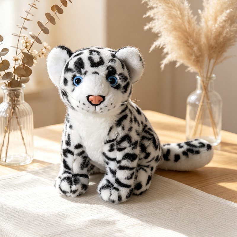 Plush snow leopard, various sizes and poses