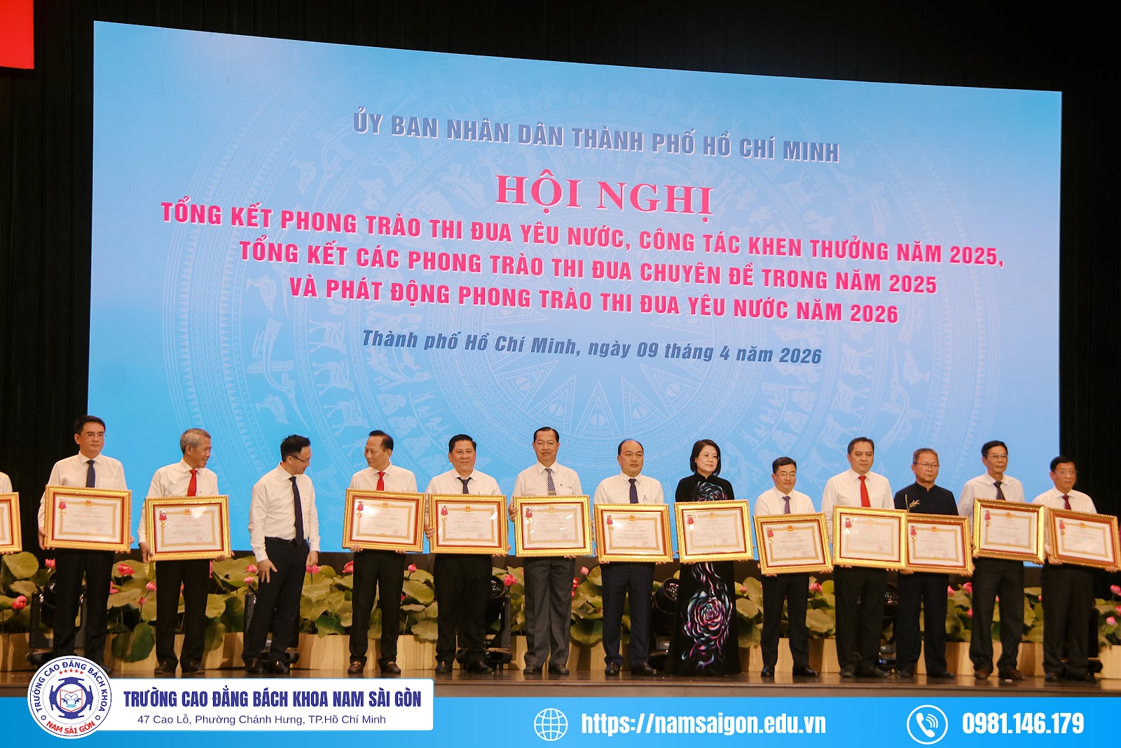 Trường Cao đẳng Bách khoa Nam Sài Gòn nhận Huân chương Lao động hạng Ba và Cờ thi đua của Chính phủ năm 2026