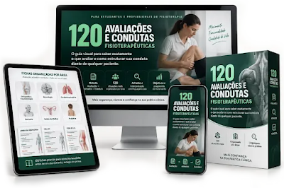 Mockup de 120 Avaliações e Condutas Fisioterapêuticas completo