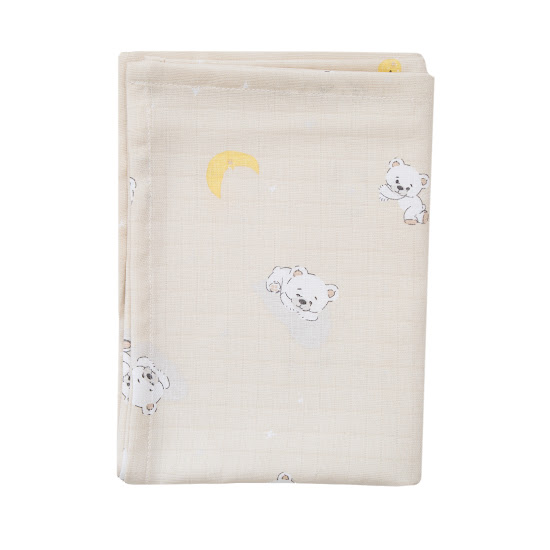 Пеленка Twins муслин однослойная 110х75 цвета в ассортименте Мишки с шариками