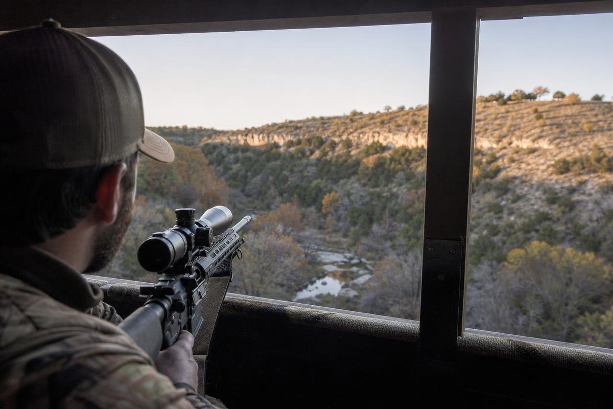 300 blackout deer hunting setup in North Texas creek bottom terrain