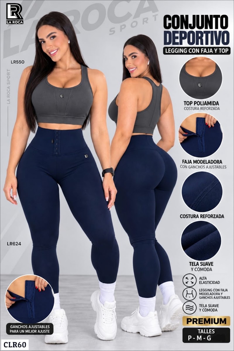 Conjunto deportivo legging con faja y top