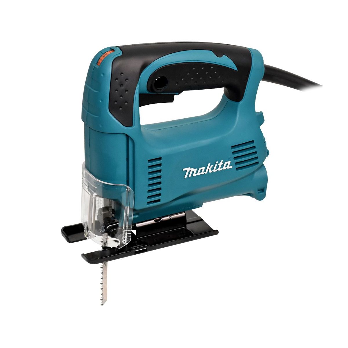 MAKITA เลื่อยจิ๊กซอว์ปรับรอบ B-TYPE กำลังไฟ 450 วัตต์ รุ่น 4327 ความยาวช่วงชัก 18 มม. (11/16 นิ้ว) ความเร็วช่วงชัก 500 - 3,100 จังหวะ/นาที มีระบบกำจัดฝุ่น ฉนวน 2 ชั้น (มากีต้า)