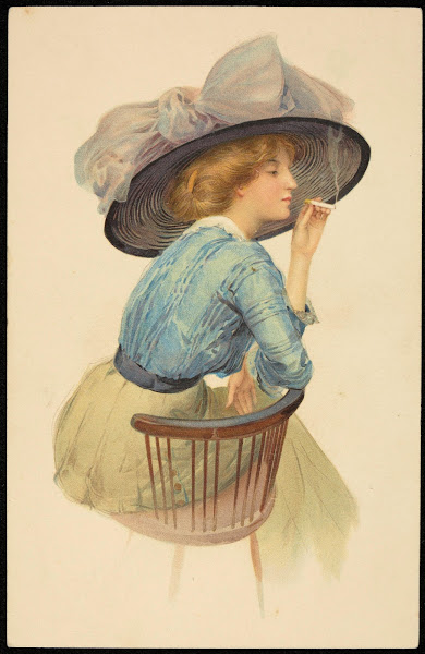 A woman smoking a cigarette 1906 1914