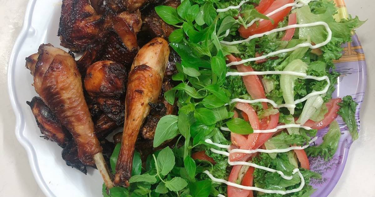Gà nướng -salad dầu giấm