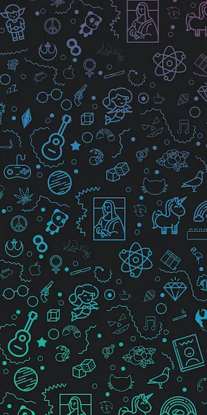 Sketches Gradients Icons Logo 4K Wallpaper Background