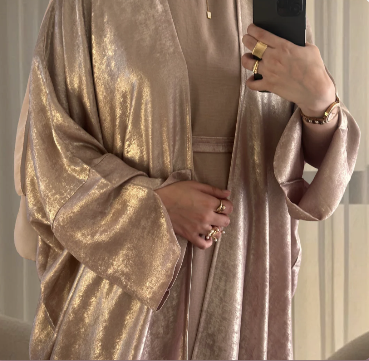 Hayah Blush Sahara 4-Piece Abaya Set